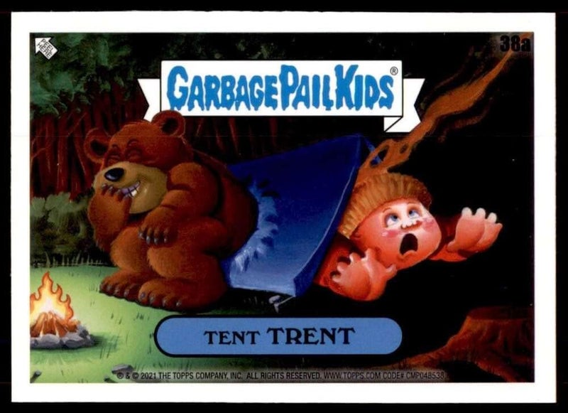 Topps Total 2023 Topps Garbage Pail Kids Go on Vacation #38A TENT TRENT Official Collectible Trading Card Sticker - Image 1